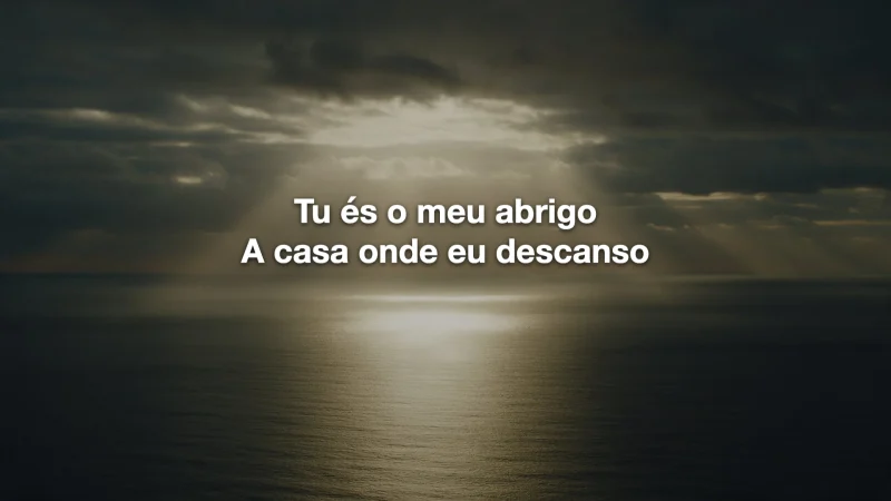 O telão de volta no mesmo slide do refrão.